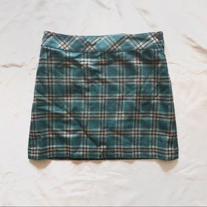 Teal Plaid Tweed Skirt 🌿